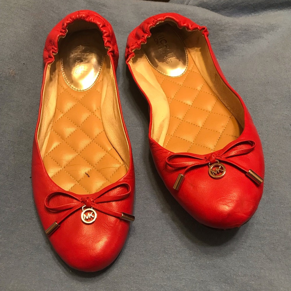 EUC Michael Kors ballet flats red, size 8.5